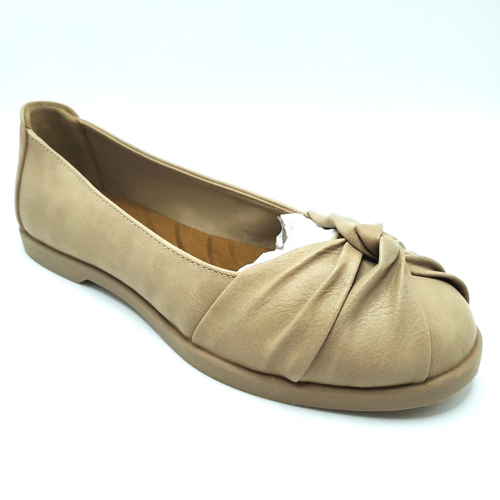 Blowfish Malibu Emily Knot Ballet Flats Sand Faux Leather Women's Size 9 Tan